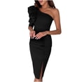 thumbnail image 1 of DAFEI Robe Femme Mini Évasée Fête Mariage Manches Longues Robes Robes pour Femmes, 1 of 5
