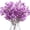 B, variant on UV Resistant Artificial Flowers Indoor with Green Leaves, Realistic Faux Flowers Bouquet, All Weather Decor for Garden Porch Wedding Vase Arrangement(Pink A)