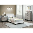 thumbnail image 4 of Simple Relax White Faux Leather Upholstered Platform Bed Twin, 4 of 5