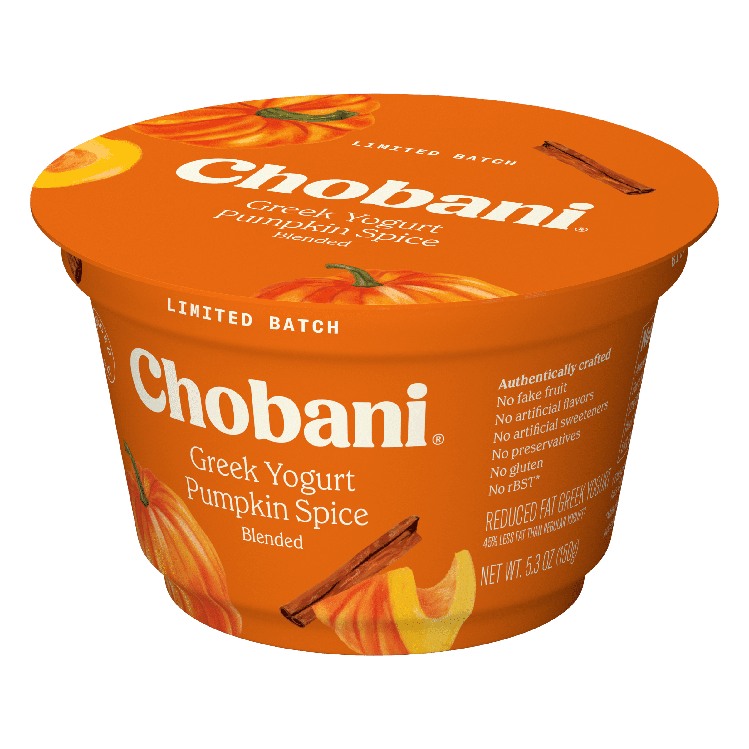Chobani Greek Yogurt Limited Batch Pumpkin Spice Blended 5.3 oz Cup