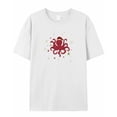 thumbnail image 5 of T Shirts for Women Short Sleeve Cotton Crewneck T-Shirt, Christmas Cute Octopus Snowflake Star Black Tee Tops Casual Basic T-Shirts, XS-5XL White 5XL, 5 of 7
