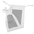 thumbnail image 2 of Mexican Print Fabric Pouch Set of 2, Vintage Style Aztec Inspired Monochrome Triangles Rhythmic Motif, Drawstring Bag for Toiletries Masks and Favors, 9" x 6", Charcoal Grey and White, by Ambesonne, 2 of 2
