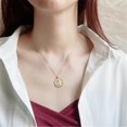 thumbnail image 5 of Gold Color Sterling Silver 925 San Benito Medal Round Pendant Necklace for Girls Women Lady Religious Saint Benedict Exorcism, 5 of 5