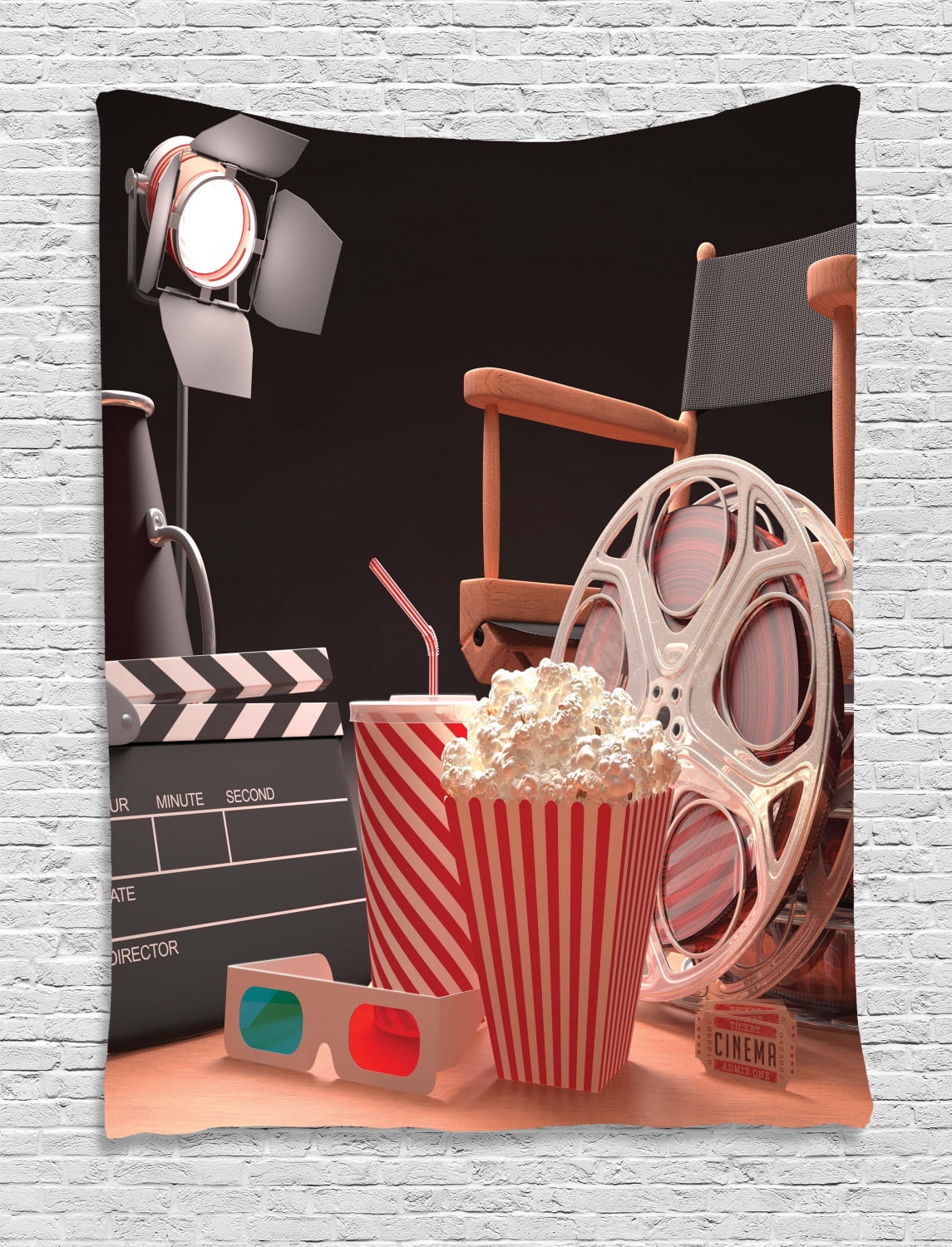 Movie Theater Tapestry, Objects of the Film Industry Hollywood Motion