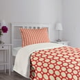 thumbnail image 5 of Ambesonne Geometric Quilted Bedspread Set 2 Pcs, Polka Dots Vibrant, Twin Size, Pale Yellow Red, 5 of 6