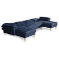 thumbnail image 4 of Sala Modular Doble Chaise Makora Salazar con Memory Foam Color Azul Lino Respaldo Reclinable de 3 Posiciones, 4 of 7