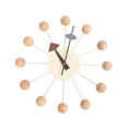 thumbnail image 2 of Elodie Round Ball Wall Clock Quiet Mid Century for Living Room Kitchen Decor Clocks Wood Color Ball, 2 of 8