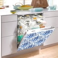thumbnail image 5 of Dailycode Dishwasher Magnet Cover Magnetic Fridge Door Cover Home Kitchen Decor, Indigo Ornate Floral, 23"x 26", 5 of 6