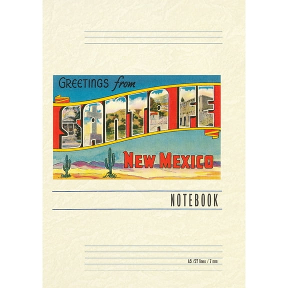 Vintage Lined Notebook Greetings from Santa Fe, New Mexico, (Paperback)