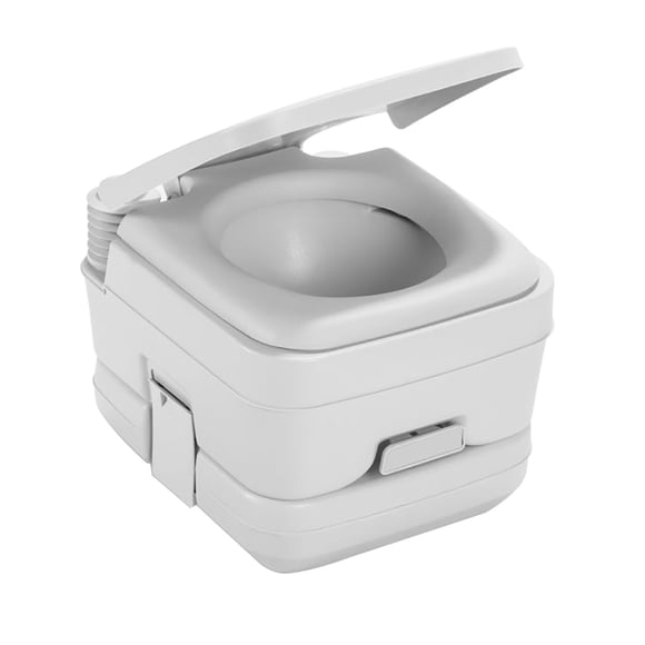Inodoro portátil Dometic 964 con soportes de montaje de 9,5 L, color platino