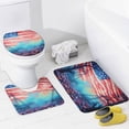 thumbnail image 4 of Independence Day Of The United States Flag Bathroom Sets with Shower Curtain And Rugs, Incl with 12 Hooks，Toilet Lid Oval Rug, 4 of 8
