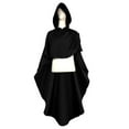 thumbnail image 4 of Ecqkame Plus Size Renaissance Cosplay Vintage Maxi DressCosplay Men's And Women Cloak For Jedi Robe Costume Solid Color Tunic Hooded Uniform Black S, 4 of 5