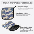 thumbnail image 3 of Yayeee Oven Mitts and Pot Holder Set of 2 Heat Resistant Kitchen Gloves Baking Hot Pad, Blue Wave Pattern, 3 of 5