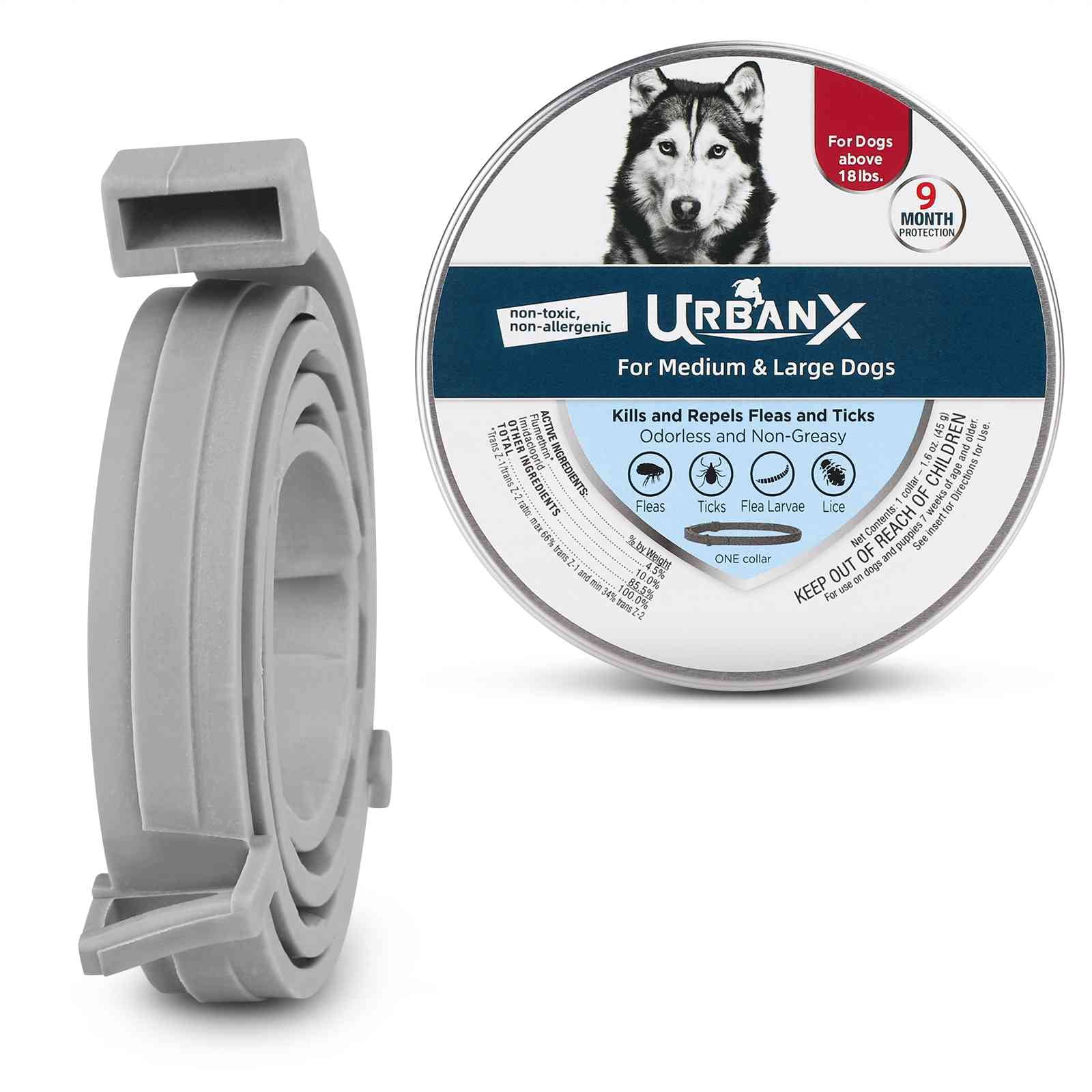 View of UrbanX Odorless Flea and Tick Collar for Hokkaido and Other Large ...
