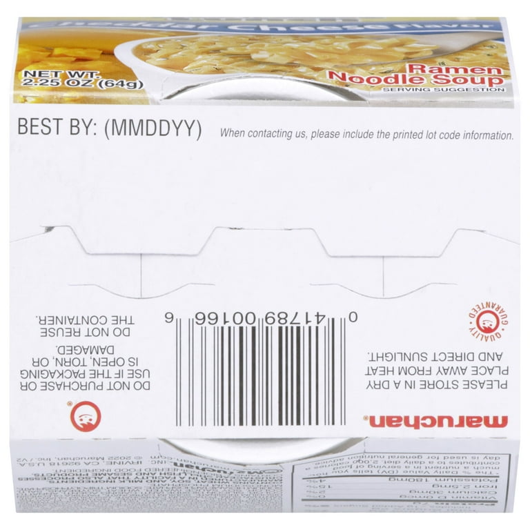 Maruchan Instant Lunch Ramen Noodles, 2.25 oz Cheddar Cup