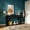 Black + Solid Wood+MDF, variant on AUU Oval Fluted Console Table with 2 Drawers and Bottom Shelf – Wood Entryway Table with Smooth Metal Slides for Living Room, Entryway