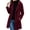 Wine, variant on cocolona Womens Hooded Pea Coat Elegant Solid Color Long Sleeve Winter Warm Jacket Casual Loose Open Front Double Breasted Overcoat
