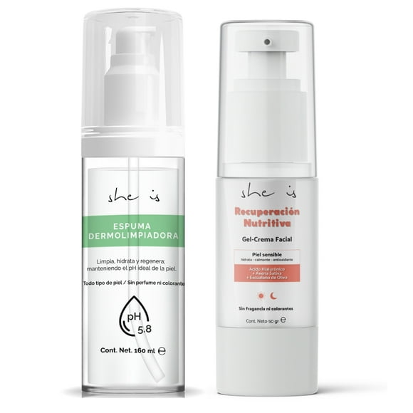 Set Facial Para Piel Sensible SHE IS SKINCARE 2 Piezas