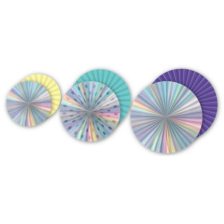 Teacher Created Resources Iridescent Hanging Paper Fans, 9 Pieces