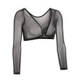 thumbnail image 2 of Women Both Side Wear Sheer Plus Size Seamless Arm Shaper Crop Top Shirt Blouses, 2 of 6