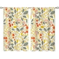 thumbnail image 6 of Colorful Leaves Small Kitchen Curtains Retro Rustic Flower Window Treatment Floral Plant Autumn Fall Cafe Short Curtains for Bathroom Dining Room Botanical Tier Treatment Drapes 27.5x39 inch, 6 of 6