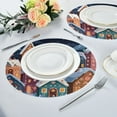 thumbnail image 4 of 15.4" Round Placemat Set of 1 Polyester Fabric Place Mats Non-Slip Dining Kitchen Table Mats for Kitchen Party Decor Cartoon Colorful House, 4 of 5