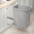 thumbnail image 2 of 35 Quart Plastic Trash Can, Under Canbinet Waste Bin, 9-Gallons Slim Trash Can for Kitchen Bedroom Office Bathroom Under Sink Grey (1 Pack), 2 of 6