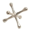 thumbnail image 3 of Decorative Metal Jack Sculpture for Home Décor - Modern Figurine for Bathroom, Office, and Living Room Décor - Abstract Accent for Entryway, Shelf Display, and Coffee Table - 6", Silver & Metallic, 3 of 4