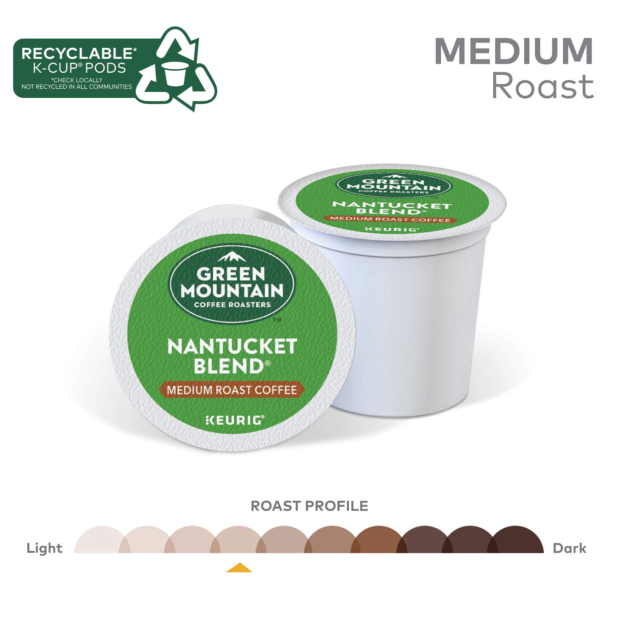 Green Mountain Coffee Roasters Nantucket Blend Medium Roast K-Cup Pods - Keurig Compatible - 24 Ct — Residential Use, Standard Application
