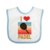 Inktastic I Love Padel Retro Vintage Boys or Girls Baby Bib