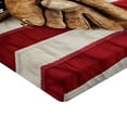 thumbnail image 2 of Ambesonne American Flag Fitted Sheet, Grunge Baseball, Queen Size, Brown Red Blue, 2 of 3