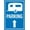 Warning Sign 4, variant on Caravan Parking Image Straight Arrow Aluminum UV Ink Printed Outdoor Sign 8"x12" - Durable Signage for House and Business, Straight Direction Parking