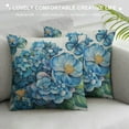 thumbnail image 3 of JEUXUS Farm Outdoor Pillow Covers,Blue Hydrangea Flower Butterfly Decorative Waterproof Throw Pillow Case Watercolor Floral Vintage Linen Cushion Pillowcases, 3 of 5
