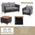 thumbnail image 3 of Gymax 8 PCS Wicker Patio Furniture Set w/ Removable Cushions Storage Coffee Table Gray, 3 of 9