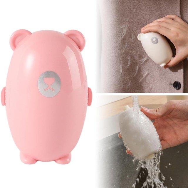 Meiiso Outils en Solde, Rouleau Anti-Peluches Lavable Dessin Animé Rose Réutilisable Nouveau Rouleau Anti-Peluches Extra Collant Outil d'Épilation Gel Lavable, un Dépilatoire Lavable Dessin Animé
