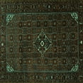 thumbnail image 1 of Ahgly Company Machine Washable Indoor Square Persian Turquoise Blue Traditional Area Rugs, 5' Square, 1 of 4