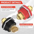 thumbnail image 3 of Thru Panel Battery Bulkhead Connectors 3/8" Stud with Copper Core 250A Battery Charging Jump Post Kit with Cover for Automotive Marine Auto RV Truck Can-am, 3 of 6