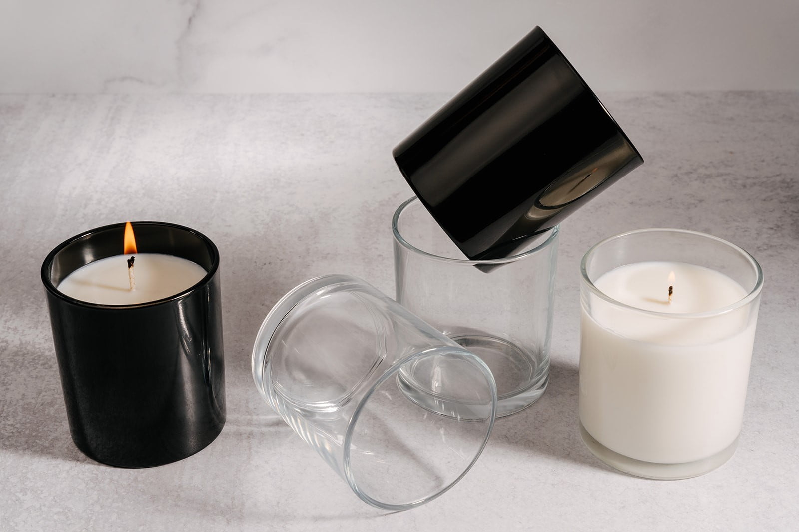 EOTW Candle Supply 10 oz. Empty 12 Pack Luxury Glossy Black Jars for Candle Making.