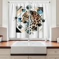 thumbnail image 3 of Ambesonne Leopard Kitchen Curtains, Watercolor Minimal Modern, 55"x39", Brown White and Blue, 3 of 3