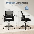 thumbnail image 2 of EDX Desk Chair with Ergonomic Lumbar Support, Flip-Up Armrests & Removable Footrest - 250lbs Capacity, Suitable for Home, Office, Bedroom, Black, 2 of 9