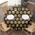 thumbnail image 3 of Black Yellow Sunflower Pattern Round Tablecloth 60"x60",Wrinkle Wipeable Table Cloth for Kitchen Dining Room Picnic Patio Party, 3 of 6