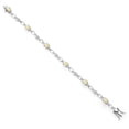 thumbnail image 2 of Gem Stone King 925 Sterling Silver White Ethiopian Opal and Round White Lab Grown Diamond Tennis Bracelet for Women (1.96 Cttw, Gemstone Birthstone, Oval 6X4MM, 7.25 inches), 2 of 4