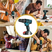 DEISNGB 21V Cordless Power Drill Set, Power Drill Driver Kit with 2 Lithium-ion Battery and Charger, 3/8-Inch Keyless Chuck, 2 Variable Speed, 25+3 Position and 25pcs Drill/Driver Bits