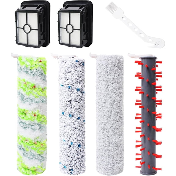 4 Pack Multi-Surface Crosswave Brush Roll, Compatible with Bissell Crosswave Hydrosteam 35151 3515 35152 3513 Bissell Crosswave Cordless Max 2554 2554A 2590 2593 2596,4 Pet Brush & 1866 Vacuum Filter