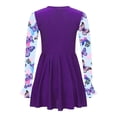 thumbnail image 2 of Alvivi Kids Girls Printed Patchwork Swim Dress Rashguard One Piece Long Sleeve Swimwear Swimsuit Dark Purple 8, 2 of 5