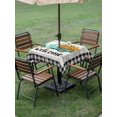 thumbnail image 4 of Outdoor Tablecloth with Umbrella Hole for Patio/Picnic/Party/Camping, Country Sunflowers Waterproof Table Cloth Square Cover Washable, Welcome Rustic Truck Floral Farm Wooden (54"x 54"), 4 of 8