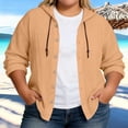 thumbnail image 2 of Plebaso Women's Plus Size Hoodie Shirts Long Sleeve Lightweight Jacket Button down Casual Plain Shirts, 2 of 7