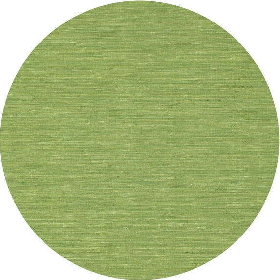 Ahgly Company Indoor Round Contemporary Pistachio Green Abstract Area Rugs, 5' Round