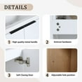 thumbnail image 5 of Hassch 60" Bathroom Vanity with 2 Sinks Set for Home, Wall Mount Bathroom Vanity Combo, White Bathroom Cabinet with Double Sink Set, Floating Vanity w/Ceramic Basin, Open Side Shelf, 5 of 9