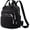Black, variant on Quilted Nylon Backpack for Women, Casual Square Bag Waterproof Multi-Pockets Stylish Daypack Lightweight Top Handle Satchel